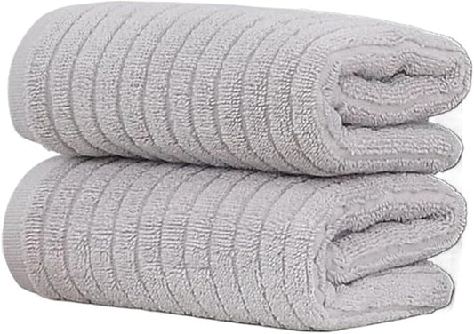 3-Piece Pure Cotton Towel Set, Thick and Soft, Absorbent for Bath and Face, Minimal Shedding, (Grey)
