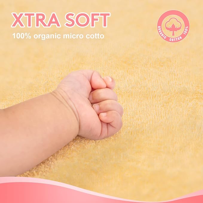 Hooded Towel for Kids 100% Cotton Ultra Soft with Unique Animal Design Large for Infants 3-10 Years (Chick)
