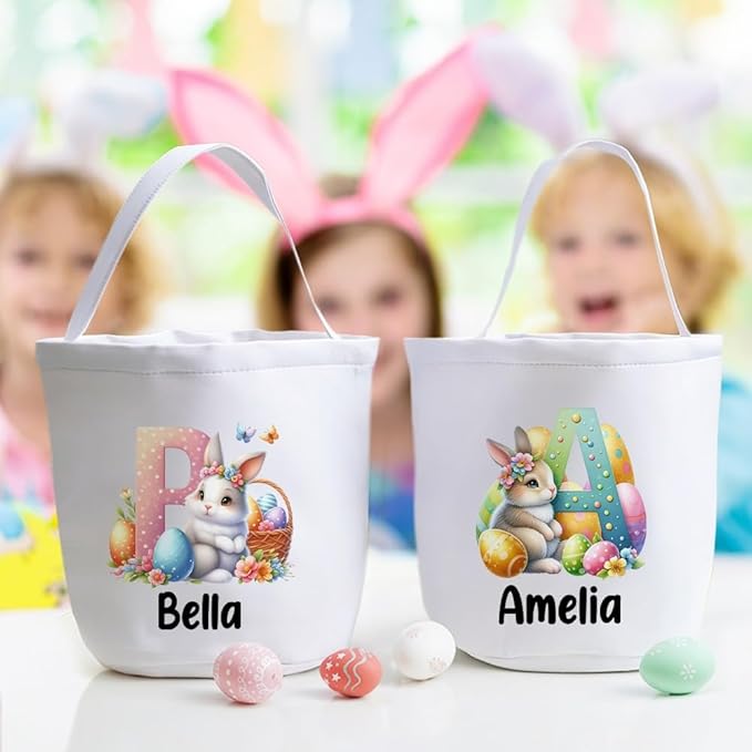 callie Personalized Easter Basket Stuffers, Custom Initial and Name on Basket Stuffers, Easter Bonus Gifts Brithday Gifts for Family Son Daughter (Cute Rabbit)
