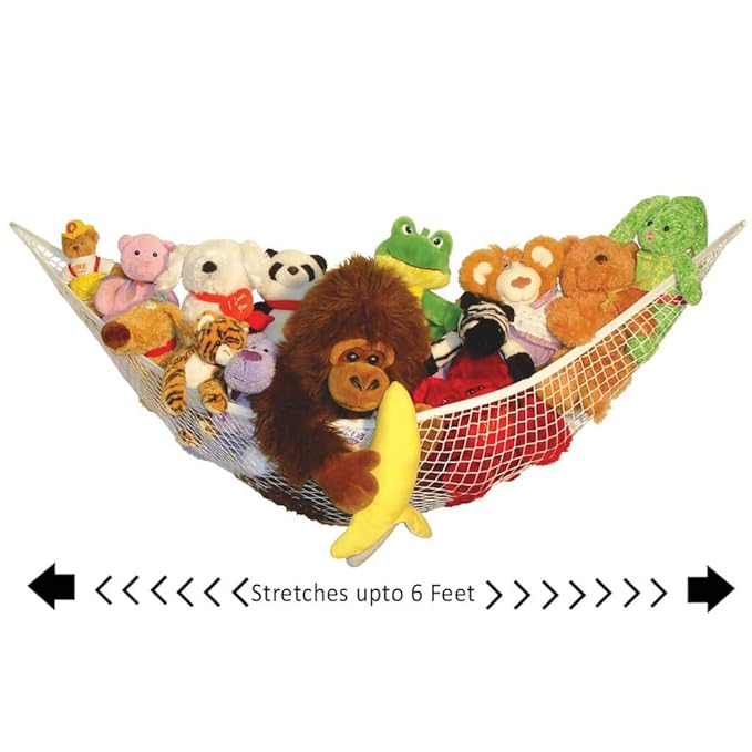 Baby Buddy Stuffed Animal Hammock Storage Net - Corner Space-Saving Toy Organizer for Nursery and Kids Bedroom Organization, Holds 25 Pounds, Easy Wall Mount, Blue
