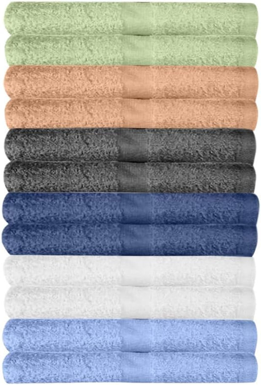 12 Pack Washcloths | Multicolour 100% Cotton Extra Absorbent Face Towels | Soft, Quick Dry Wash Cloths for Bathroom, Spa, Gym, Baby & Travel (12 Packs (12 x 12))