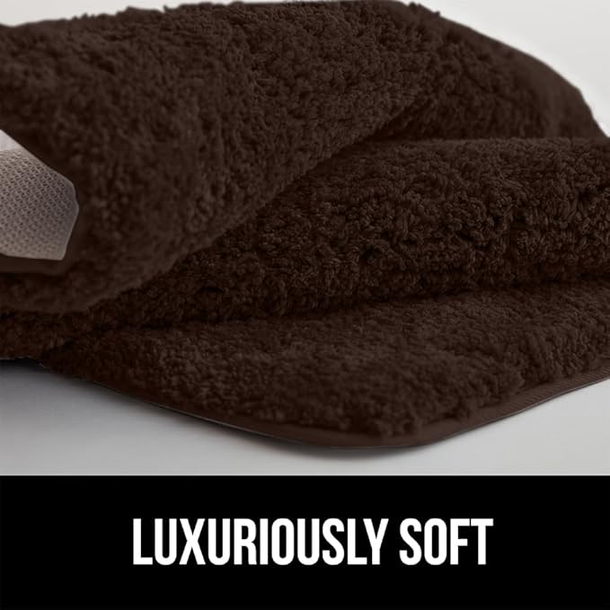 GORILLA GRIP Bathroom Rugs, Ultra Soft Absorbent Mat, Thick Plush Bath Rug, Machine Washable, Microfiber Quick Dry, Mats for Shower, Bathtub and Floor, Home Decor Accessories, 24x17, Brown
