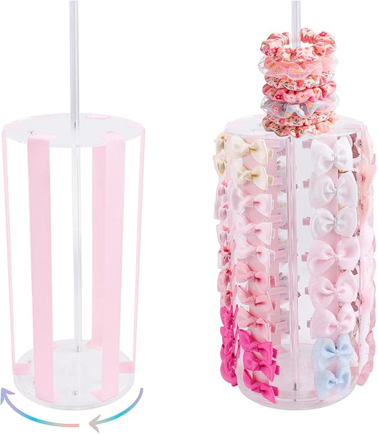 Bow Holder Bow Organizer for Girls,Baby Hair Clips Storage Stand, Rotatable Hair Accessory Organizer Rack for Baby Newborn Infant Toddler Kids (snzp-14-1)