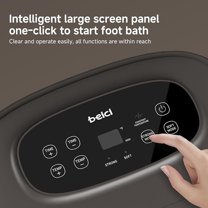 High Depth 14in Feet Foot Spa Electric Rotary Massage with PTC Heating System,Foot Bath with Timer Constant Temperature Control,Handle,and Six Set Electric Massage Balls