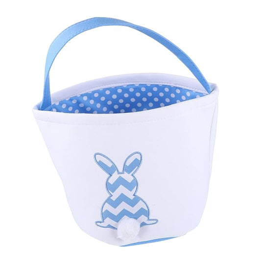 1Pc Theme Bunny Basket with Plush Tail Cute Cartoon Rabbit Candy Storage Holder for Treats Festival Basket