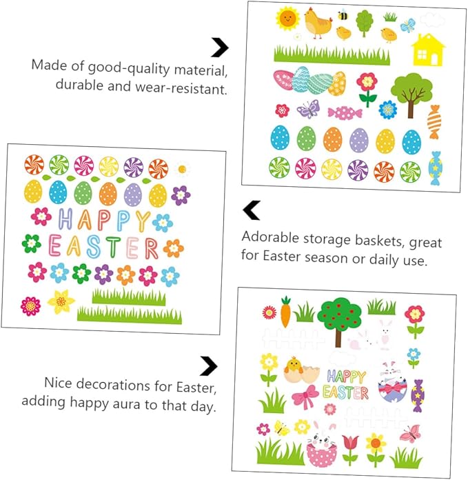 Toyvian 1set Easter Bunny Basket Hunt Baskets with Stickers for Festive Celebrations for Boys and Girls Activities and Family Gatherings Random Color