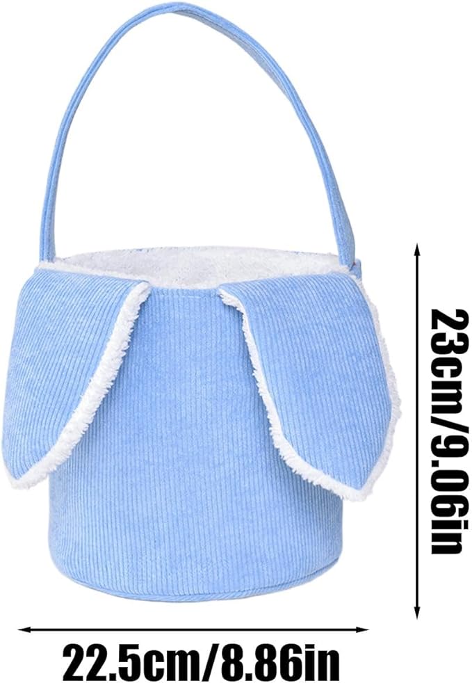 Bunny Egg Hunt Easter Bucket Plush | Easter Bucket Bags With Rabbit Ears,Bunny Ears Baskets For Kids,Easter Bunny Basket,Candy Storage Decorations With Rabbit Ears For Boys Girls