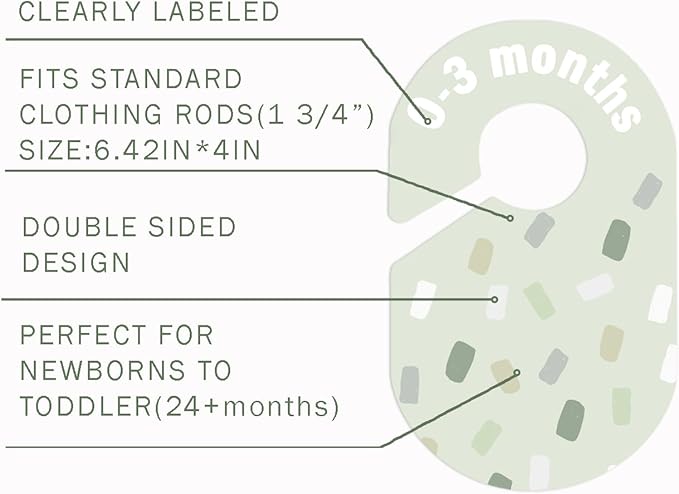 Baby Closet Dividers 8 Pack – Baby Clothes Organizer, Green Leaf Baby Closet Organizer for Neutral Nursery, Baby Clothes Dividers for Closet (Green)