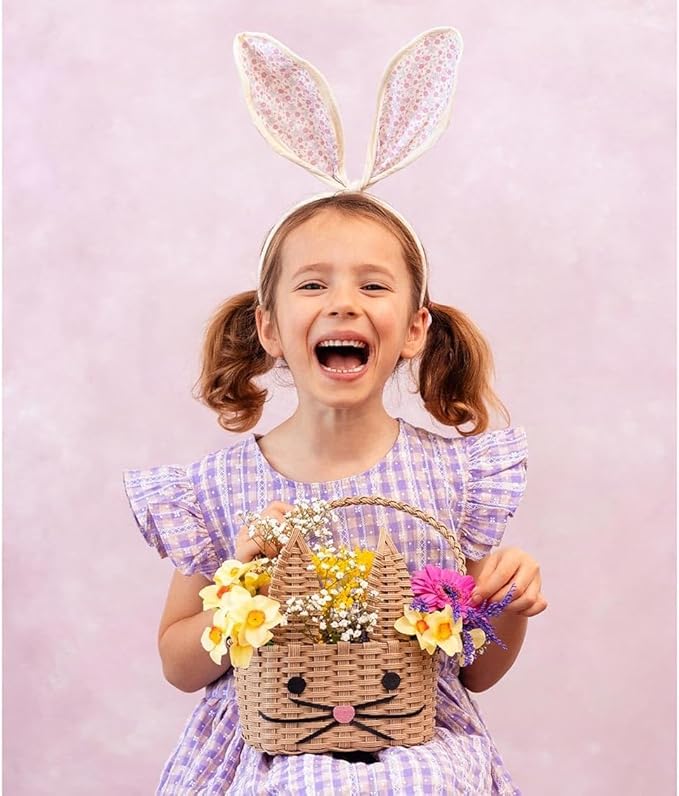 Bunny Shaped Easter Egg Basket for Kids featuring a Cute Rabbit Face