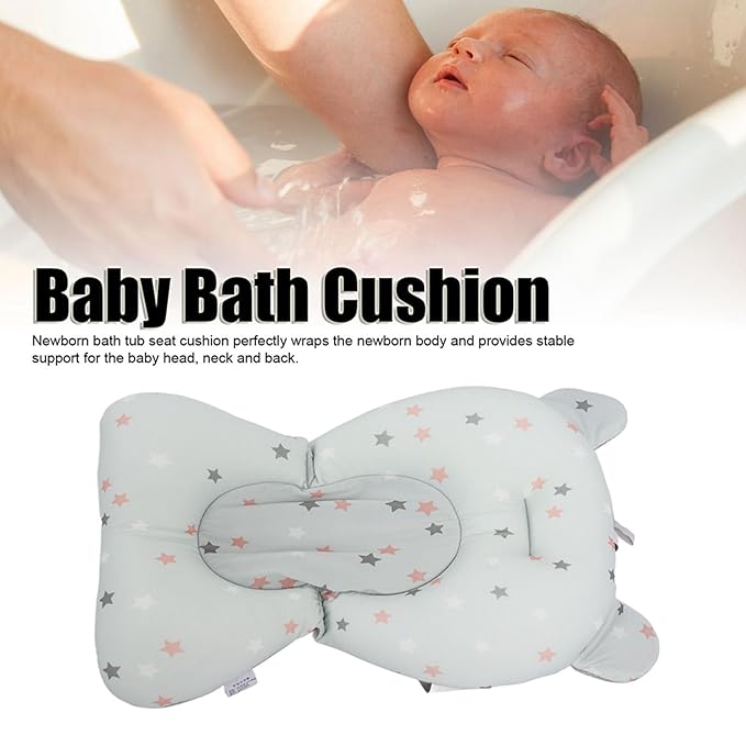 Baby Bath Pad, Breathable Soft Sink Baby Bath with Connectable Bath Mat, Baby Bath Seat, Baby Bathtub Mat, Adjustable Nonslip Newborn Toddler Bath Cushion for 0 to 12 Months