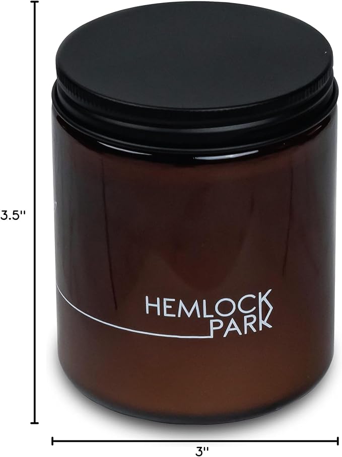 Hemlock Park Crackling Wood Wick Candle Handcrafted with Natural Coconut Wax (Standard 8 oz, Oud Forest)