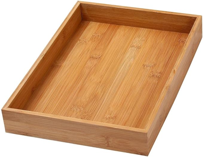 YBM Home Bamboo Drawer Organizer Storage Box for Kitchen Drawer, Junk Drawer, Office, Bedroom, Children Room, Craft, Sewing, and Bathroom, 6x9x2 inch