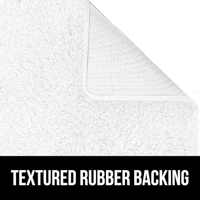 GORILLA GRIP Bathroom Rugs, 36x24, Ultra Soft Absorbent Mat, Thick Plush Bath Rug, Machine Washable, Microfiber Quick Dry, Mats for Shower, Bathtub and Floor, Home Decor Accessories, White