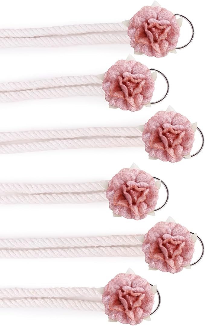 cherrboll Flower Hair Bow Organizer for Baby Girls, 6PCS Floral Hair Clips Holder Headband Hair Accessories Wall Hanging Organizers Storage for Toddler Room Nursery Decor