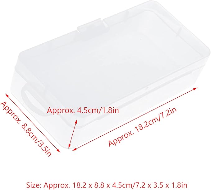 Pssopp 7.2 x 3.5 x 1.8in Rectangular Empty Mini Clear Plastic Organizer Storage Box White Lid with Clear Base for Small Items Other Craft Projects