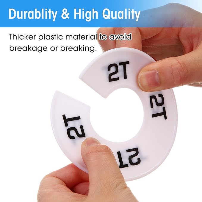 Blulu 40 Pack Clothing Rack Size Dividers Round Hangers Dividers