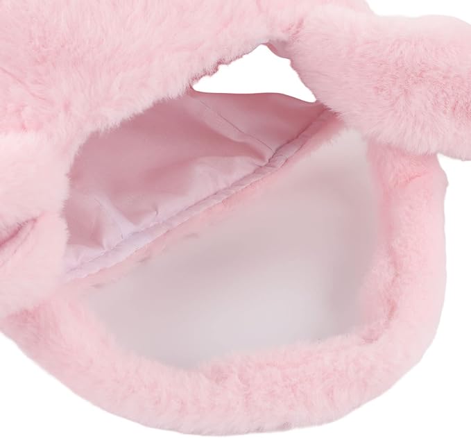 KIMISS Plush Easter Bunny Basket for | Cute Cartoon Long Ears Bunny for Easter Egg | Soft Plush Bunny Egg Basket (Pink)