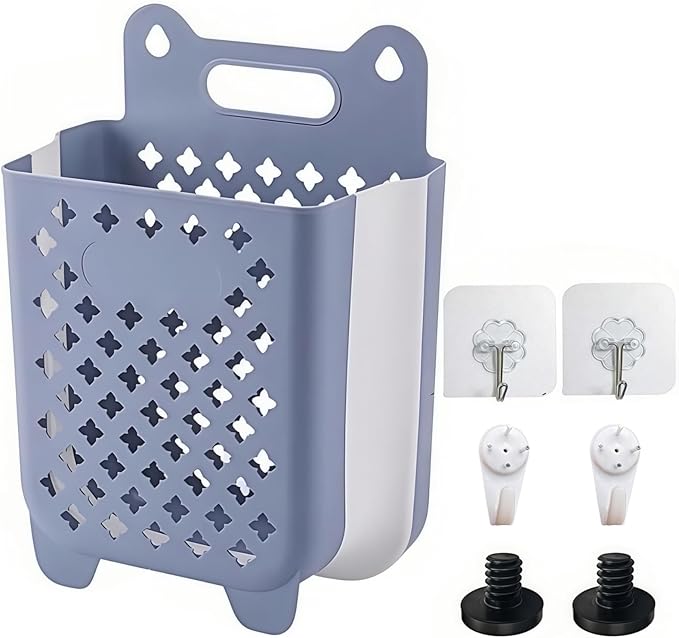 Resin Shelf Basket Accessory,12“ x 7” x 15.1,Wall Hanging Laundry Basket,Hanging Plastic Basket with EZ Bolt Assembly for Suncast Select Outdoor Shed Models (Blue)