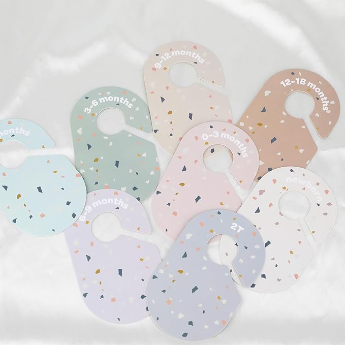 8 Pack Baby Closet Divider, Baby Wardrobe Organizer, Double-Sided Colorful Hanger Dividers for Newborn to 24 Months