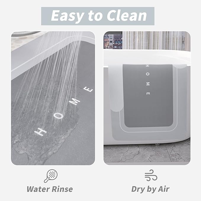 Housego 3PCS Absorbent Bath Mat Magic Rug Sets, Quick Drying Bath Mat Non-Slip Floor Rug Rubber Backed for Bathroom Kitchen Shower Sink (16.9''x23.6''+19.7''x23.6''+19.7''x31.9'', Light Gray)