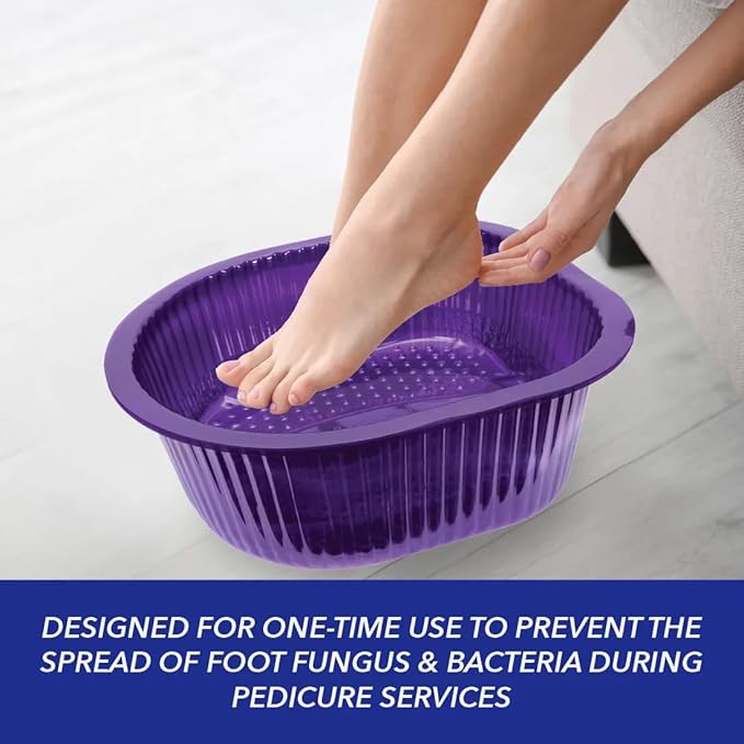 ForPro Universal Pedi Bath Liners - 50% THICKER - Fit Footsie Bath Plus Foot Bath, Disposable Pedicure Foot Tub Liners for Foot Spa Basins & Foot Bath Soaks, Purple, 50-Count