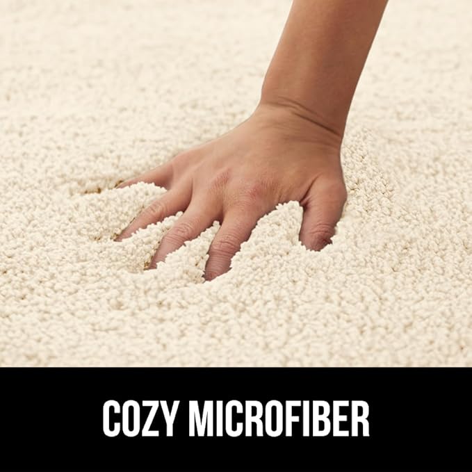GORILLA GRIP Bathroom Rugs, Ultra Soft Absorbent Mat, Thick Plush Bath Rug, Machine Washable, Microfiber Quick Dry, Mats for Shower, Bathtub and Floor, Home Decor Accessories, 24x17, Ivory