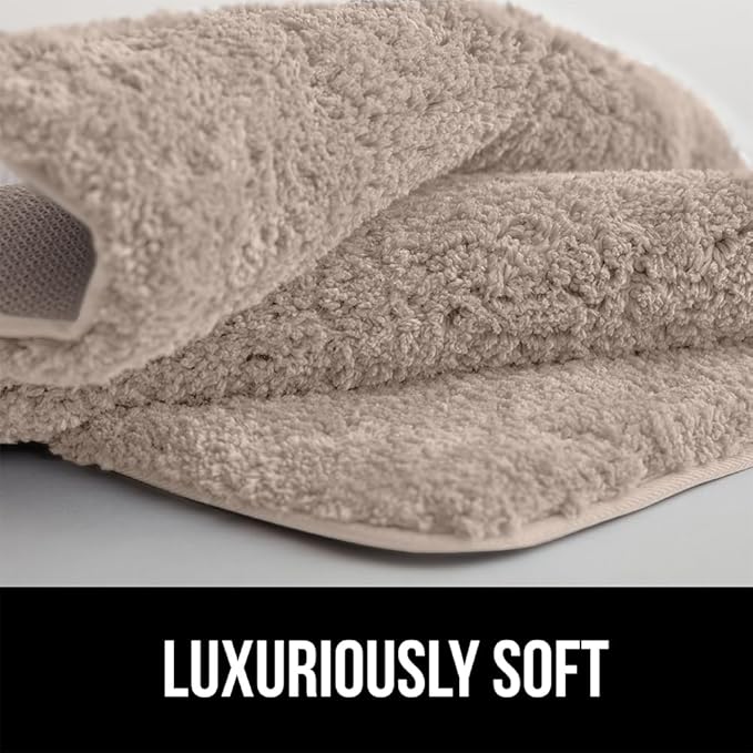 GORILLA GRIP Bathroom Rugs, 42x24, Ultra Soft Absorbent Mat, Thick Plush Bath Rug, Machine Washable, Microfiber Quick Dry, Mats for Shower, Bathtub and Floor, Home Decor Accessories, Beige
