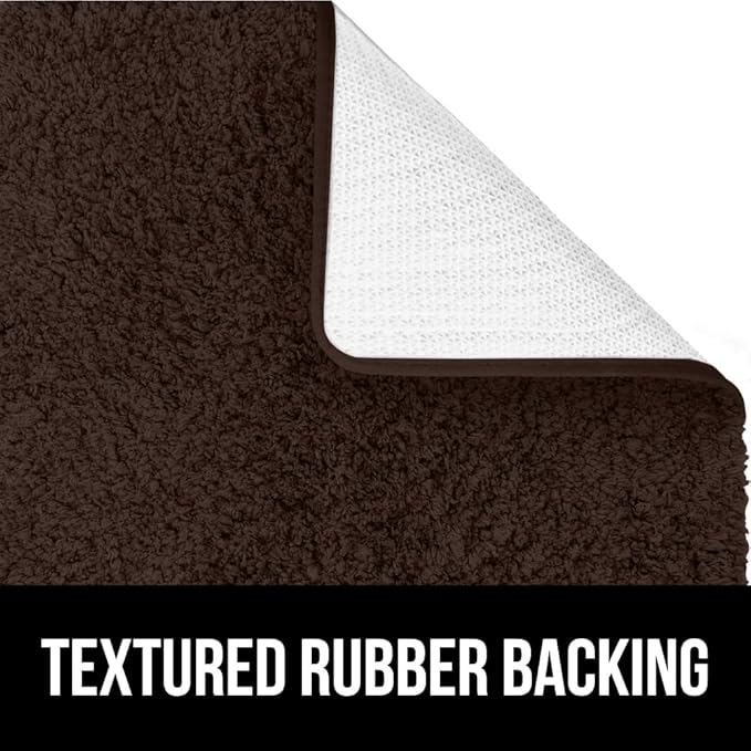 GORILLA GRIP Bathroom Rugs, Ultra Soft Absorbent Mat, Thick Plush Bath Rug, Machine Washable, Microfiber Quick Dry, Mats for Shower, Bathtub and Floor, Home Decor Accessories, 24x17, Brown
