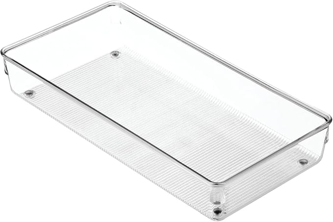 iDesign Linus BPA-Free Plastic Drawer Organizer - 6" x 12" x 2.25", Clear