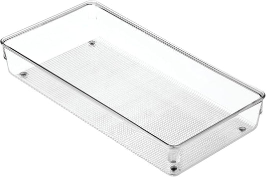 iDesign Linus BPA-Free Plastic Drawer Organizer - 6" x 12" x 2.25", Clear