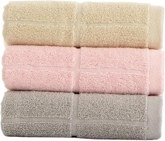 3 Pack Cotton Towels with Hem & Hang Loop, Honeycomb Weave, Thick Face Hand Towels for Home(Pink)