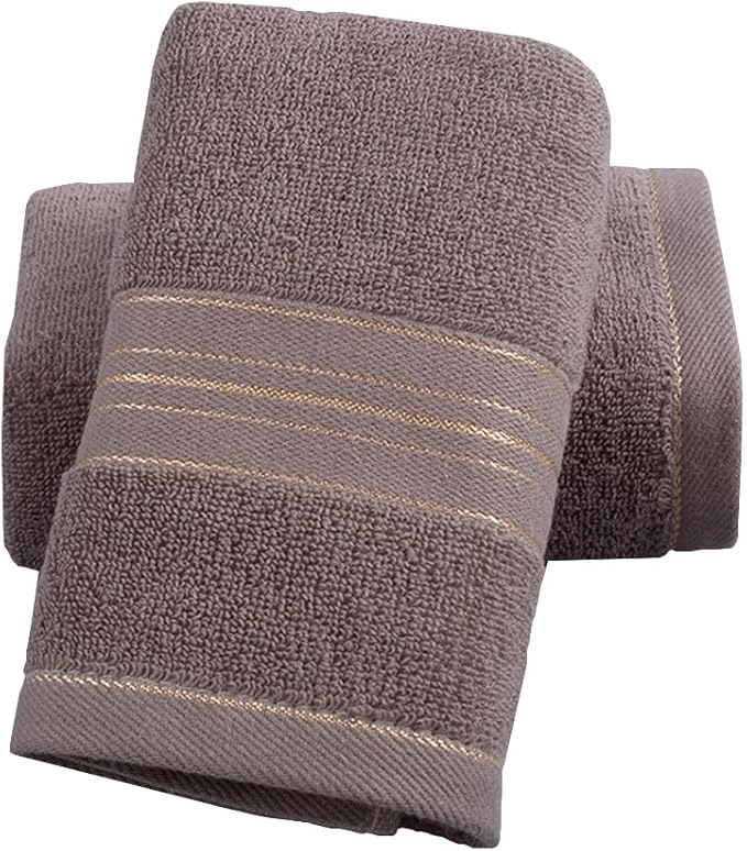 2 Pack Hand Towels for Bathroom - 100% Cotton Decorative Soft & Highly Absorbent Towel Set for Face, Spa, Gym, Kitchen, Hotel, 13x30 Inch (Brown - 2 Pack)
