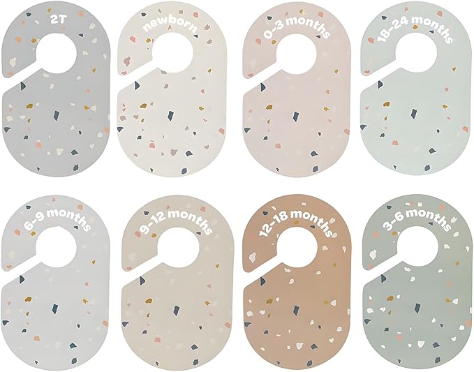 8 Pack Baby Closet Divider, Baby Wardrobe Organizer, Double-Sided Colorful Hanger Dividers for Newborn to 24 Months
