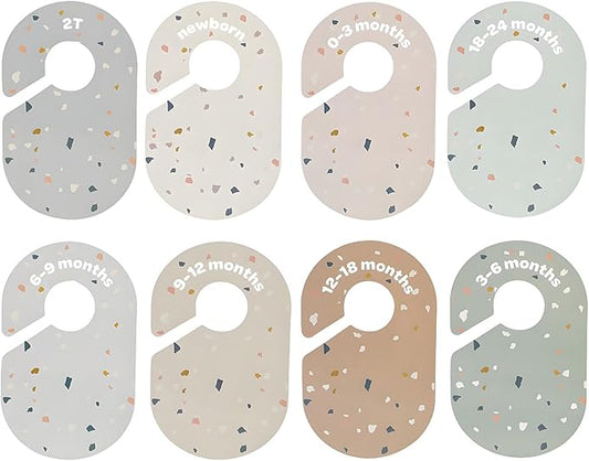 8 Pack Baby Closet Divider, Baby Wardrobe Organizer, Double-Sided Colorful Hanger Dividers for Newborn to 24 Months