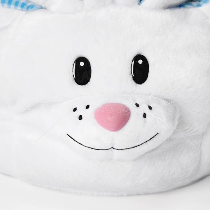 Let's Make Memories Personalized Easter Basket for Kids - Custom - For Boys and Girls - Fillable - With Optional Easter Basket Stuffers - Plush Bunny with Pink Gingham Ears