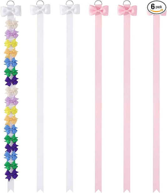 YLEN YHXX 6 PCS Bow Holder for Girls Hair Accessories Organizer Storage Wall Hanging Home Decor for Baby Room