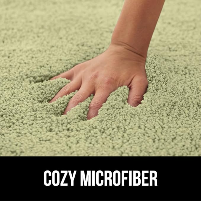 GORILLA GRIP Bathroom Rugs, 36x24, Ultra Soft Absorbent Mat, Thick Plush Bath Rug, Machine Washable, Microfiber Quick Dry, Mats for Shower, Bathtub and Floor, Home Decor Accessories, Sage