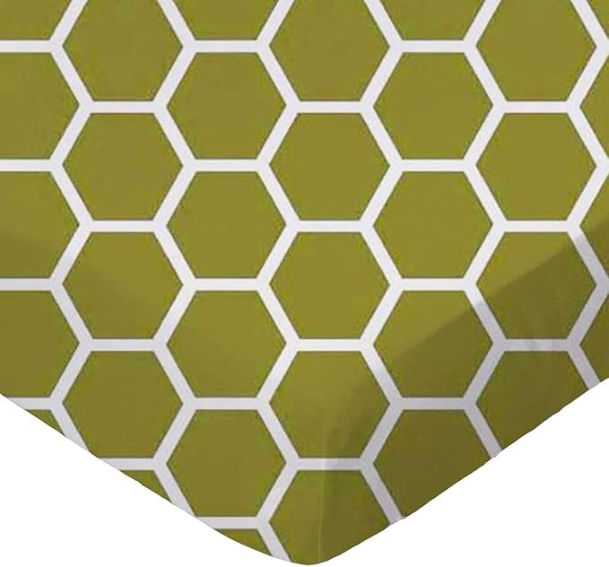 SheetWorld Baby Fitted Cradle Sheet 18 x 36 inches, 100% Cotton Woven Sheet, Unisex Boy Girl, Sage Honeycomb, Made in USA