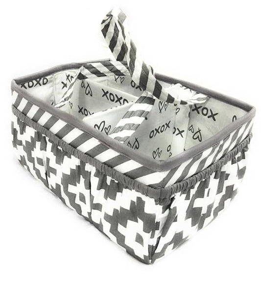 Bacati Love Grey Kids Storage (Nursery Storage Caddy)