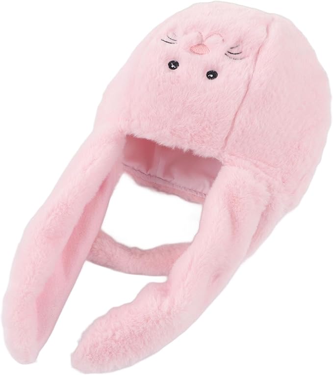 KIMISS Plush Easter Bunny Basket for | Cute Cartoon Long Ears Bunny for Easter Egg | Soft Plush Bunny Egg Basket (Pink)