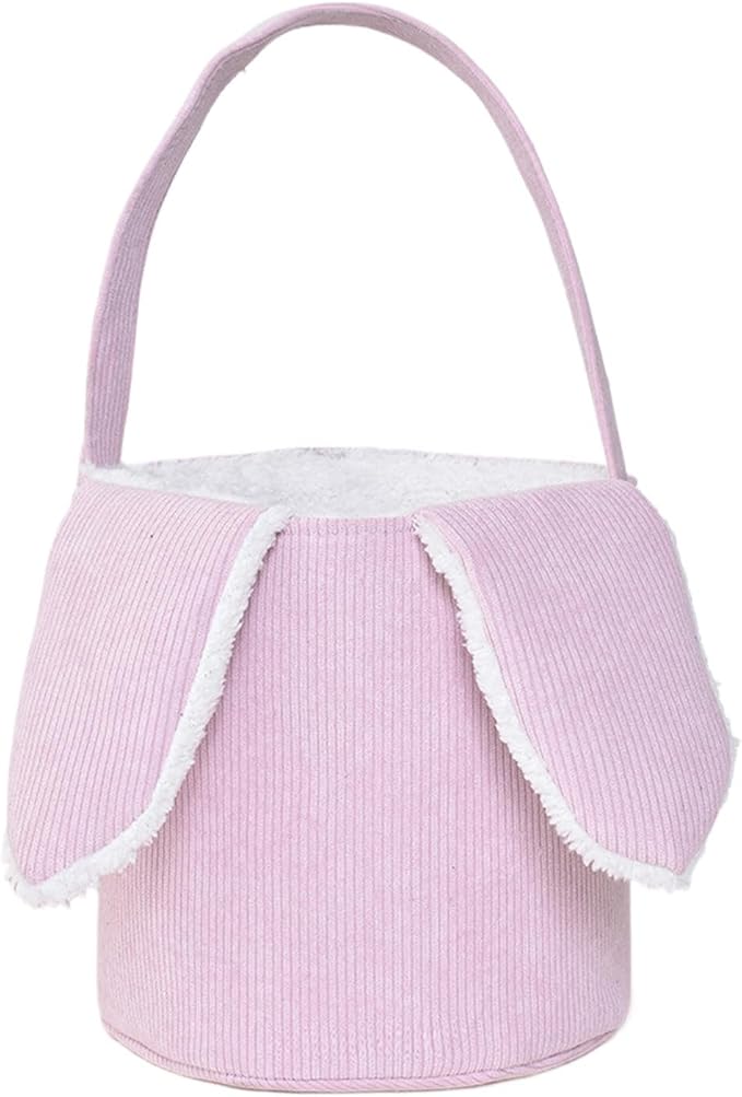 Bunny Egg Hunt Easter Bucket Plush | Easter Bucket Bags With Rabbit Ears,Bunny Ears Baskets For Kids,Easter Bunny Basket,Candy Storage Decorations With Rabbit Ears For Boys Girls