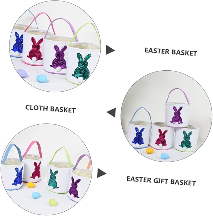 1pc Easter Bunny Basket Portable Candy Storage Bag for Party Decoration Adorable Design Durable Craftsmanship for Home and Event Use