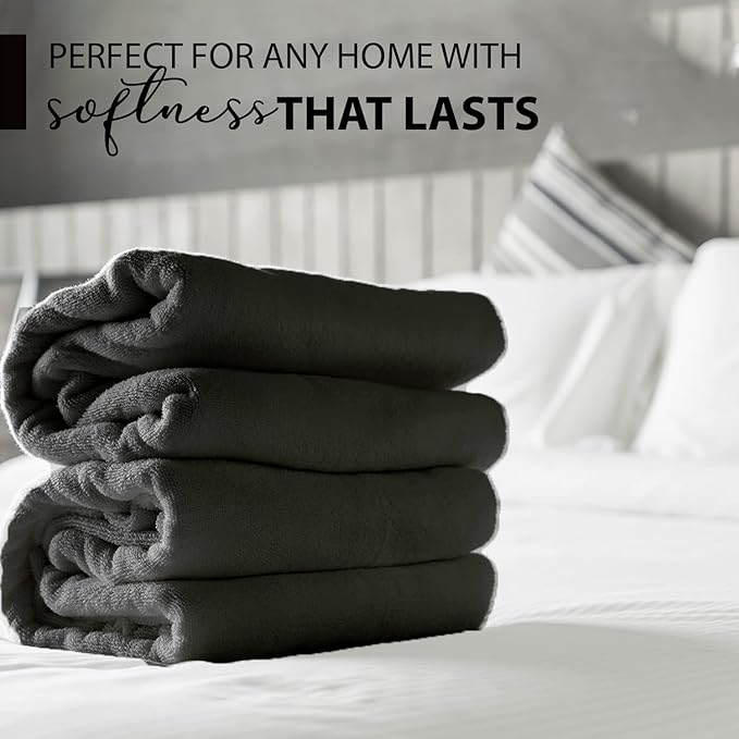 100% Cotton Bath Towels, 24x48 Pack of 6 Towels, Quick Dry, Highly Absorbent, Soft Feel Towel, Gym, Spa, Bathroom, Shower, Pool, Luxury Soft Towels (Grey, 24x48-6 Pack)