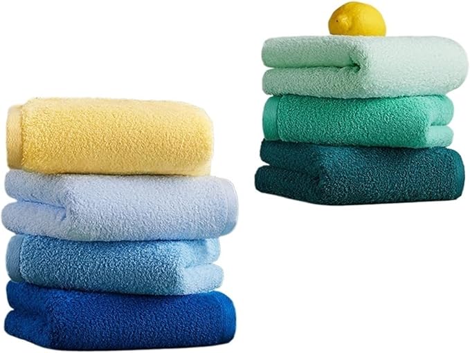 3-Pack Cotton Towels, Soft Quick-Dry Bath Towels for Adults, Thick Face Hand Towels, Absorbent(Green)