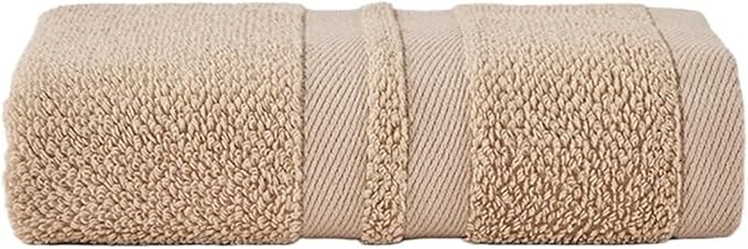 3-Pack 100gsm Cotton Towels, Soft Bath & Face Towels, Absorbent Wave Pattern, 33x73cm(Brown)