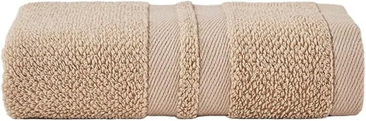 3-Pack 100gsm Cotton Towels, Soft Bath & Face Towels, Absorbent Wave Pattern, 33x73cm(Brown)
