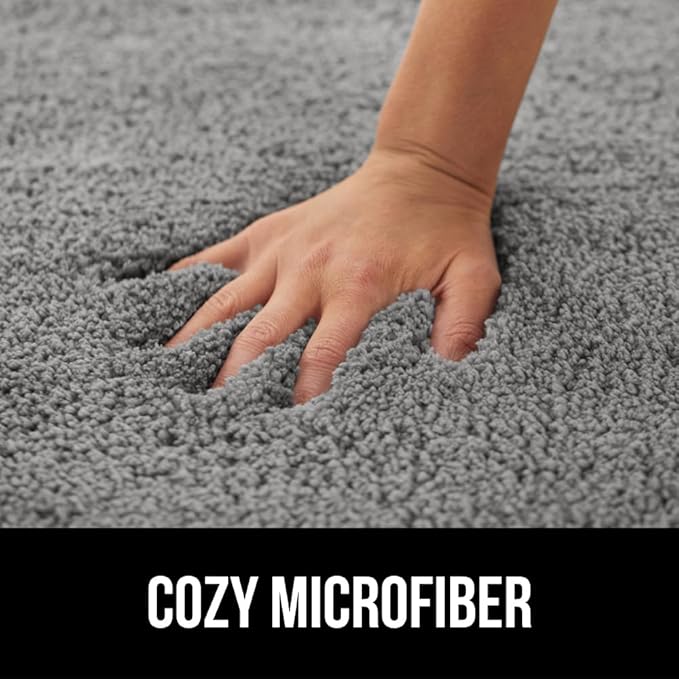 GORILLA GRIP Bathroom Rugs, Ultra Soft Absorbent Mat, Thick Plush Bath Rug, Machine Washable, Microfiber Quick Dry, Mats for Shower, Bathtub and Floor, Home Decor Accessories, 24x17, Grey