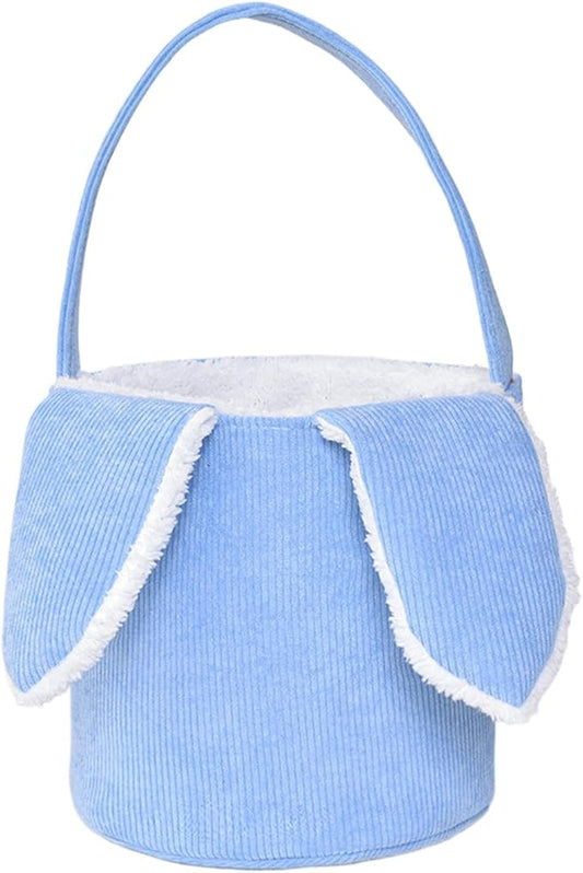 Bunny Egg Hunt Easter Bucket Plush | Easter Bucket Bags With Rabbit Ears,Bunny Ears Baskets For Kids,Easter Bunny Basket,Candy Storage Decorations With Rabbit Ears For Boys Girls