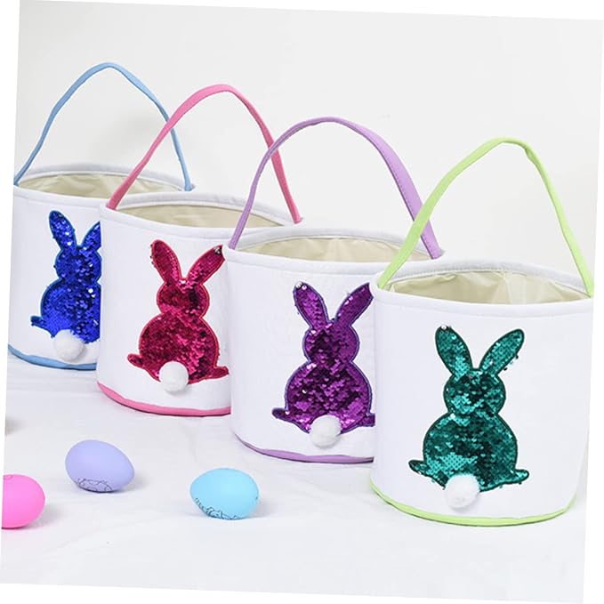 1pc Easter Bunny Storage Basket Soft Carrying Bag for Adorable Candy and Egg Organizer for Easter Decorations and Parties
