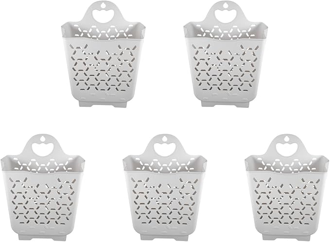 Amosfun Wall Mount Laundry Basket Foldable Laundry Hamper with Handle Space Saving Collapsible Dirty Clothes Storage Basket for Bathroom 11.81X33.46X15.15 Inch
